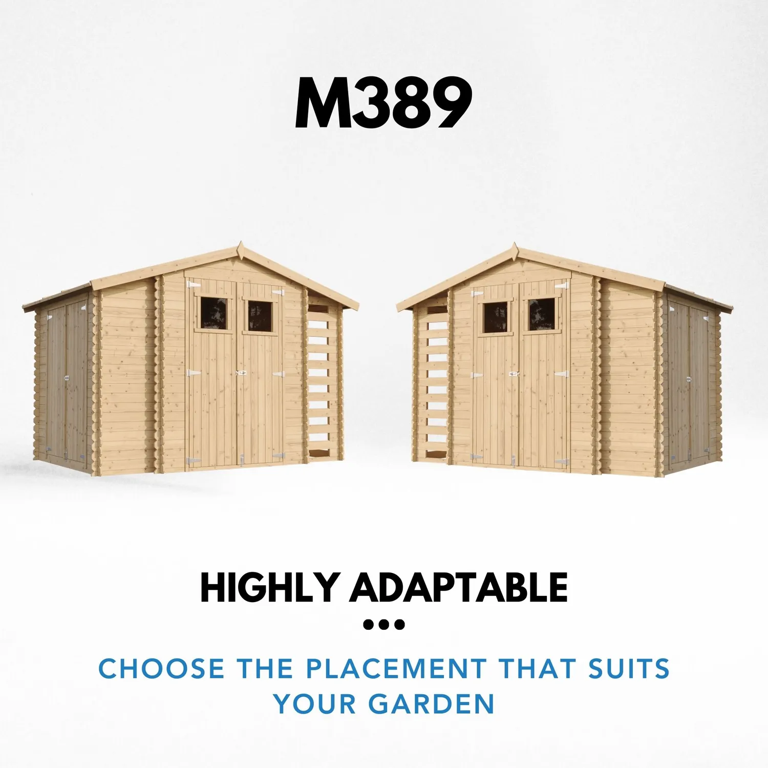 Timbela M389 capanno legno 312x200 cm 6 m² porte larghe
