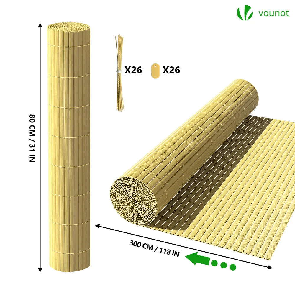 Vounot cannicciato PVC frangivista 80x300 cm beige rinforzato
