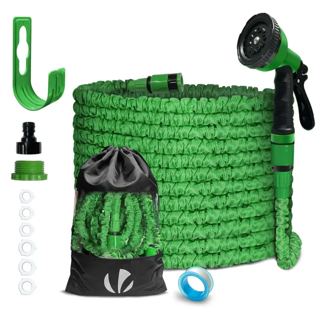 Vounot tubo giardino estensibile 15 m verde 10 getti
