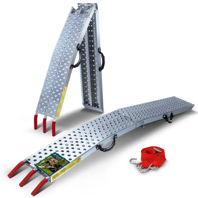 VOUNOT Rampa di carico pieghevole 196 cm acciaio antiscivolo 400 kg
