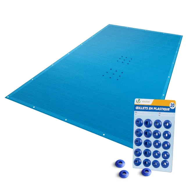 VOUNOT Telo Piscina Rettangolare PE Blu 4x7 m