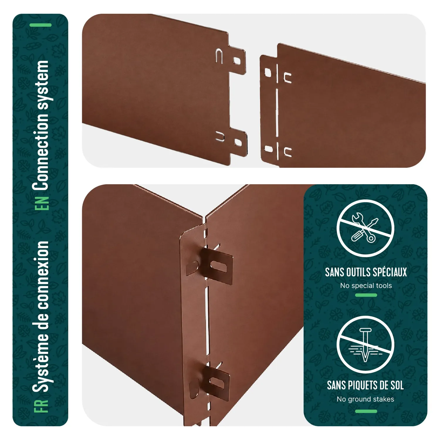 Vounot Bordura Giardino Metallo 30m Marrone 18cm