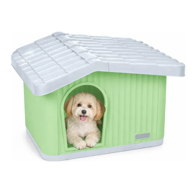 Vounot cuccia in plastica verde 60x51x41 cm da esterno