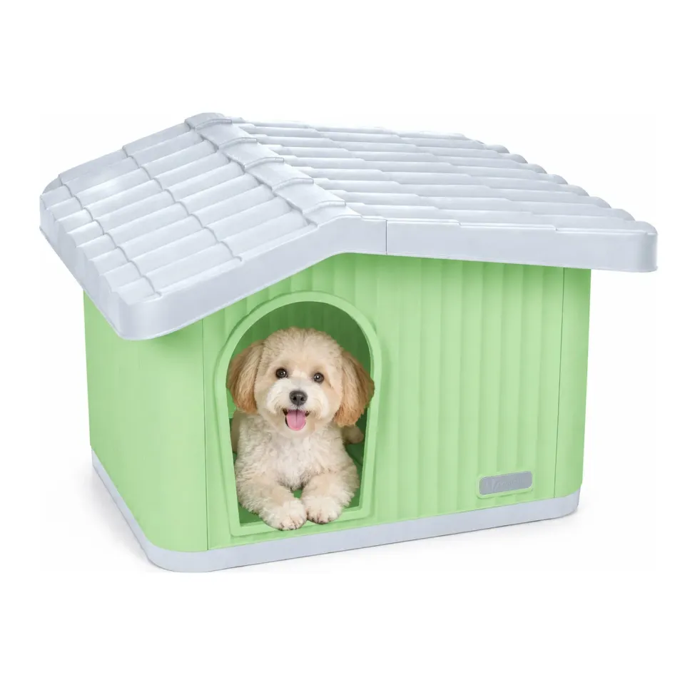 Vounot cuccia in plastica verde 60x51x41 cm da esterno