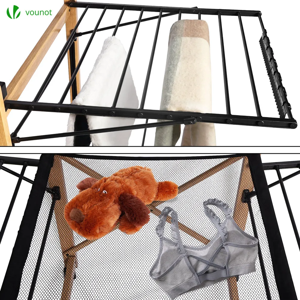 VOUNOT stendibiancheria deluxe nero effetto legno 30m 25kg