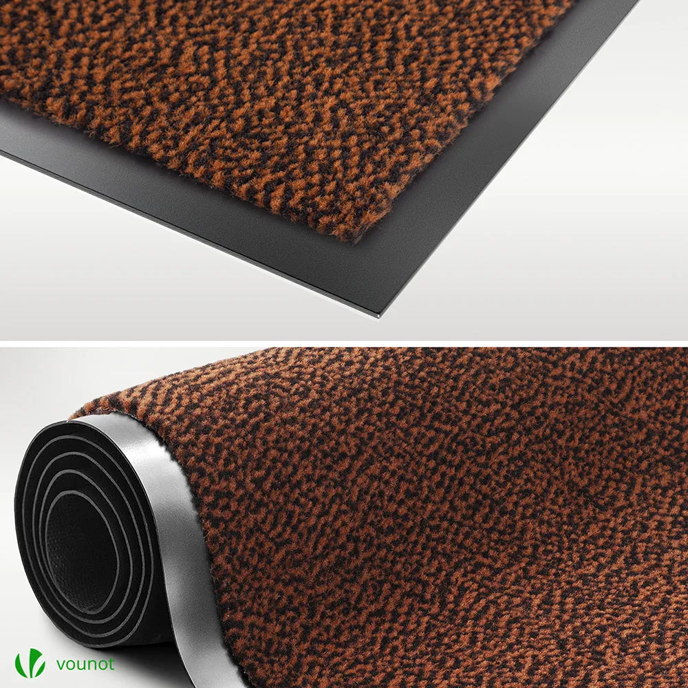 VOUNOT Zerbino 40x60cm Tappeto Ingresso Marrone-Nero