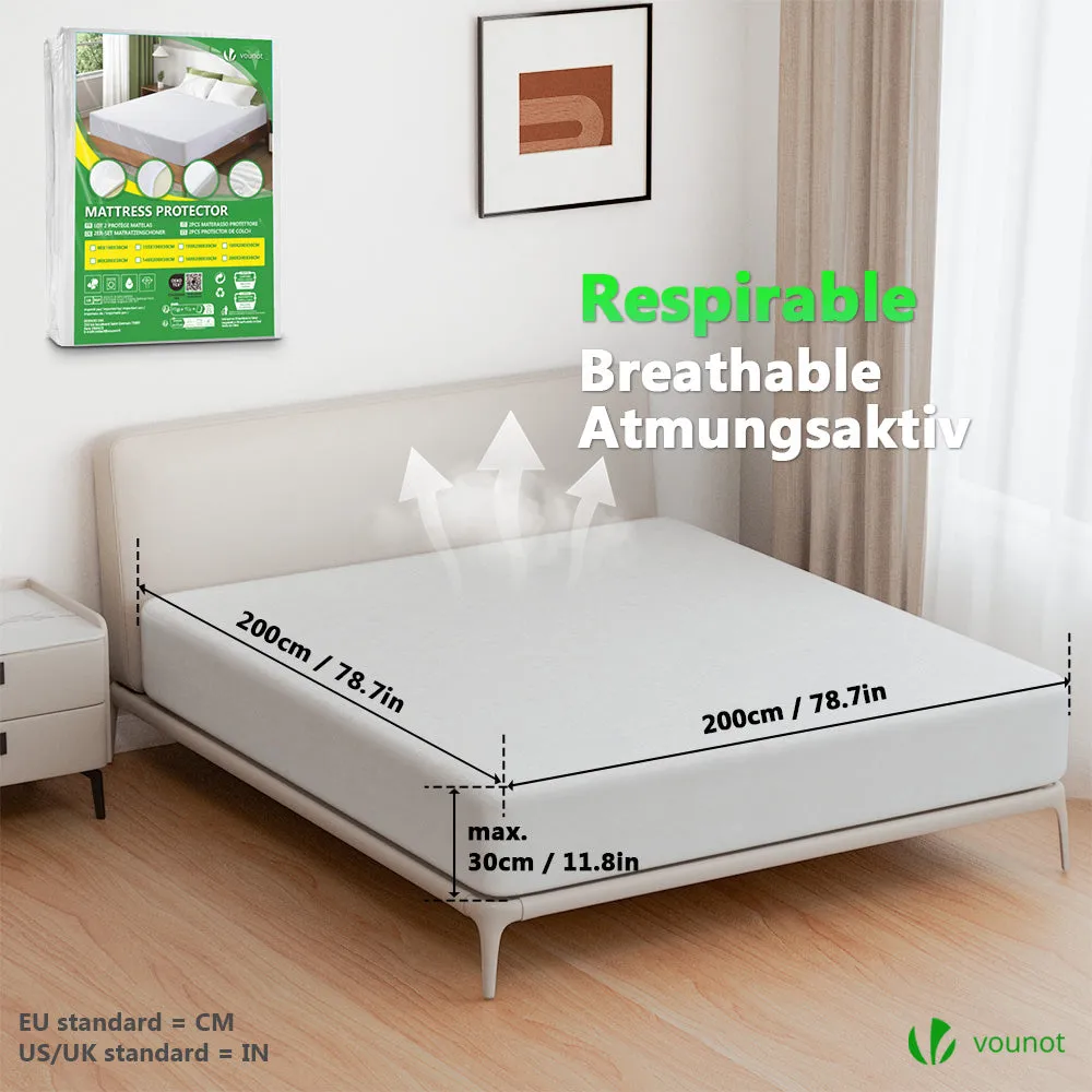 Vounot Coprimaterasso Impermeabile 200x200 cm Spugna