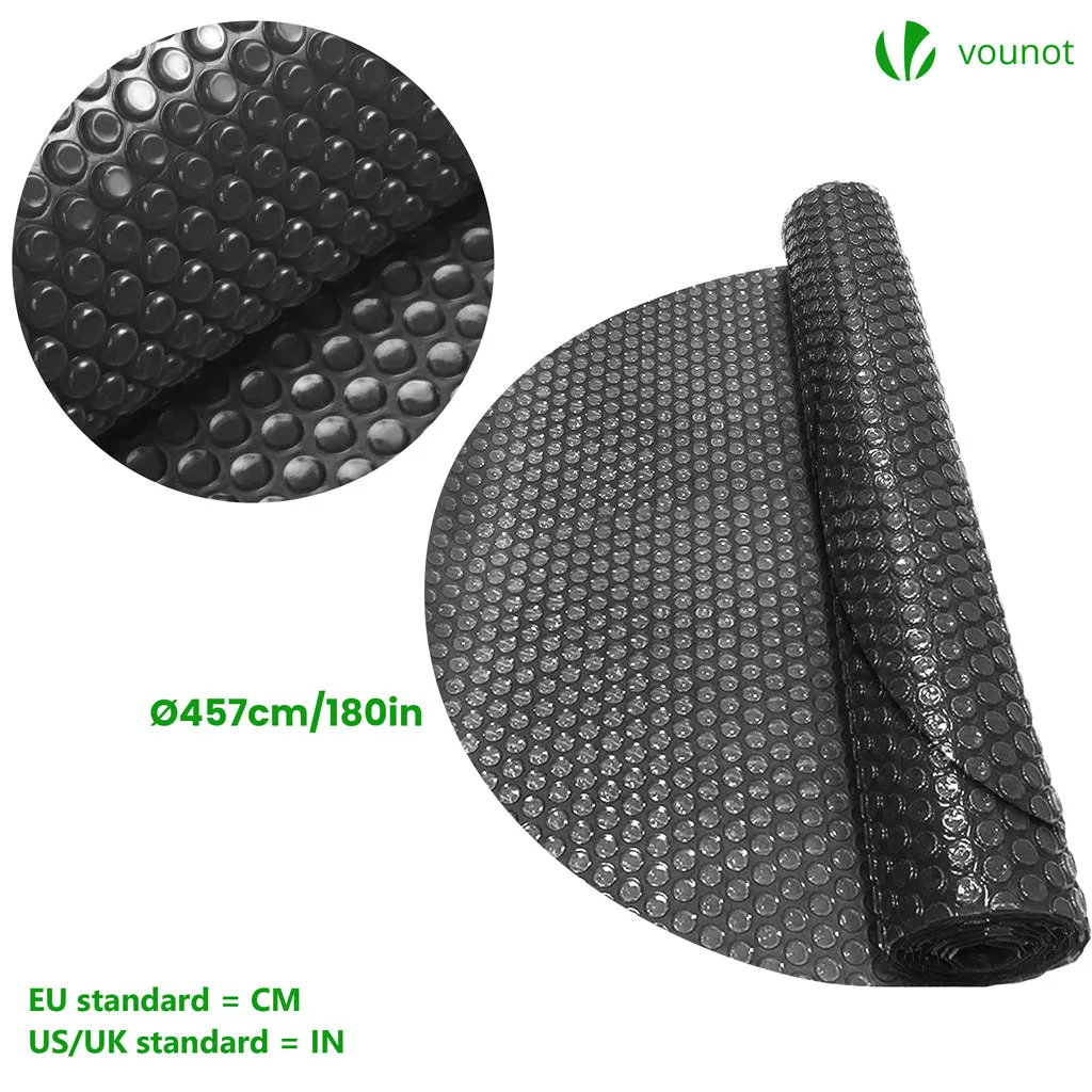 Vounot Telo Termico Piscina Rotondo Ø457 cm Nero 120 Micron
