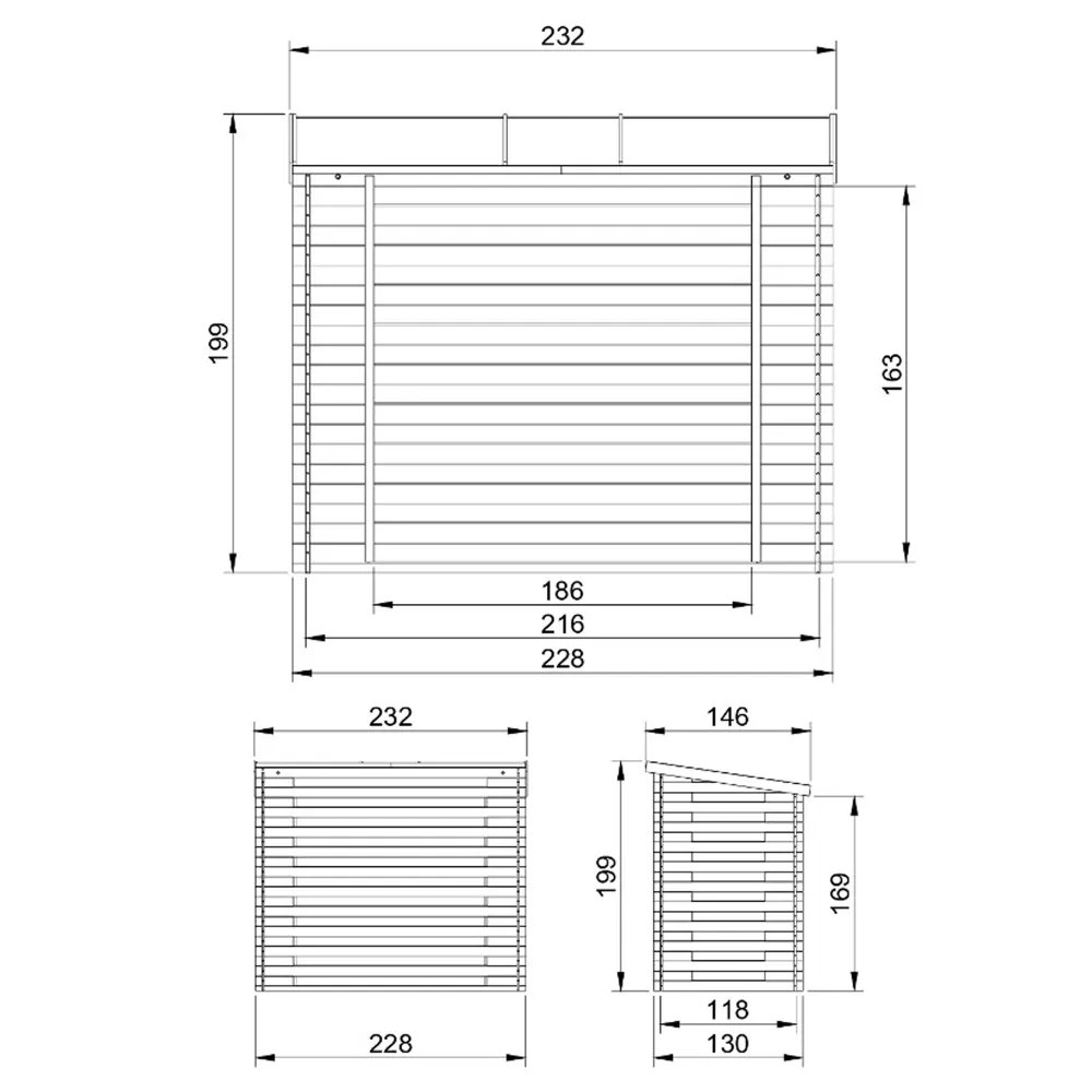 Timbela M202 Legnaia in Legno 228x130 da 4m³