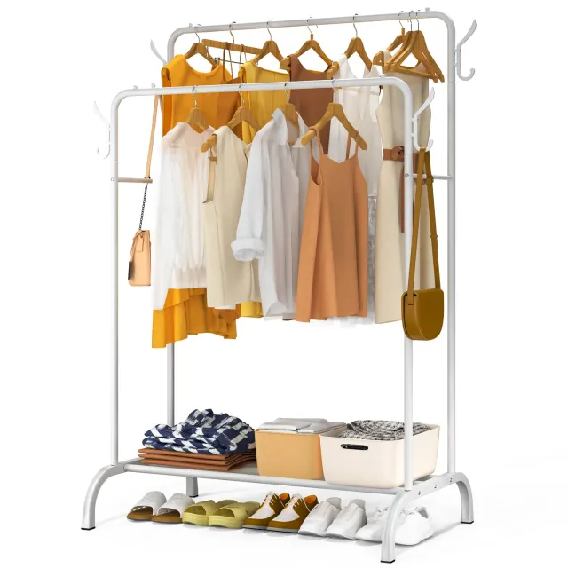 Vounot Stand Appendiabiti Doppio Bianco 110x58x150 cm