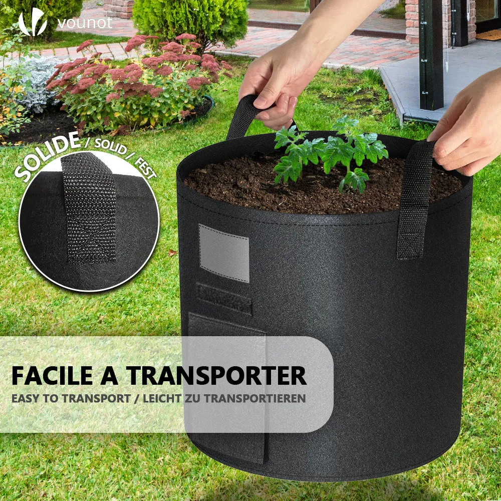 Vounot sacchi coltivazione 43 L neri x3 con finestra