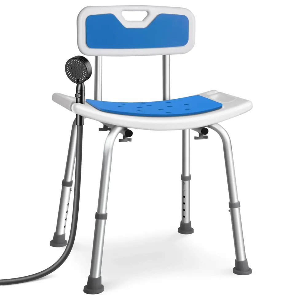 VOUNOT Sedia Doccia Regolabile 70-83cm Blu