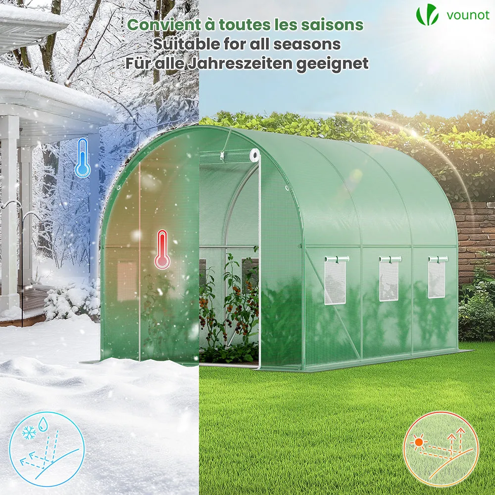 VOUNOT serra tunnel giardino 6 m² acciaio galvanizzato con finestre