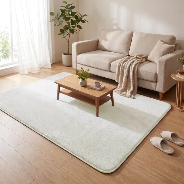 VOUNOT Tappeto Salotto 140x200 Crema Pelo Ras