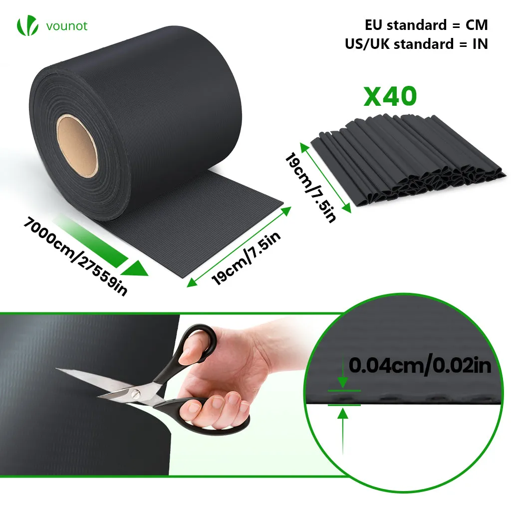 Vounot strisce frangivista PVC 19cm x 70m nere 450 g