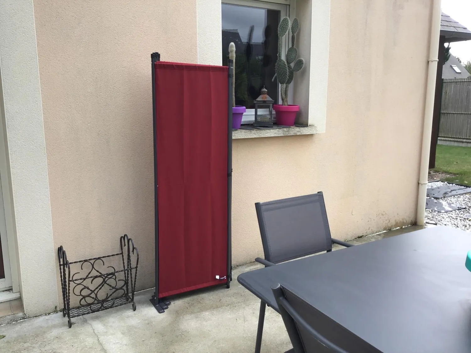 Quick Star Paravento pieghevole 6 pannelli 340x165 rosso rubino opaco