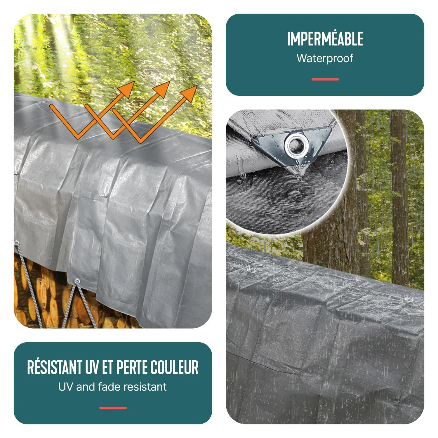 VOUNOT Telo protezione impermeabile 3x5 m 180 g/m²