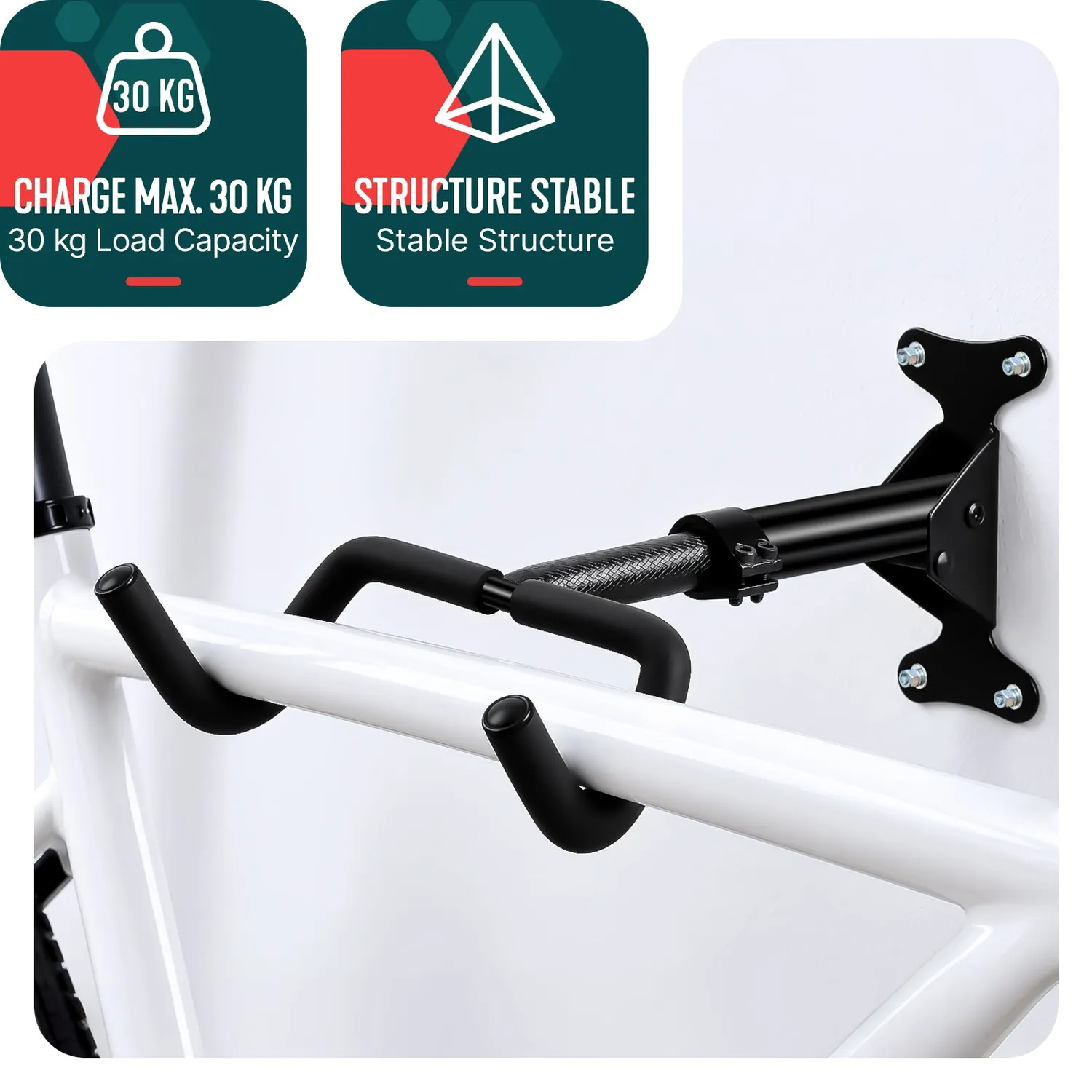 VOUNOT Portabici da Muro Pieghevole Regolabile Nero 2 Pezzi