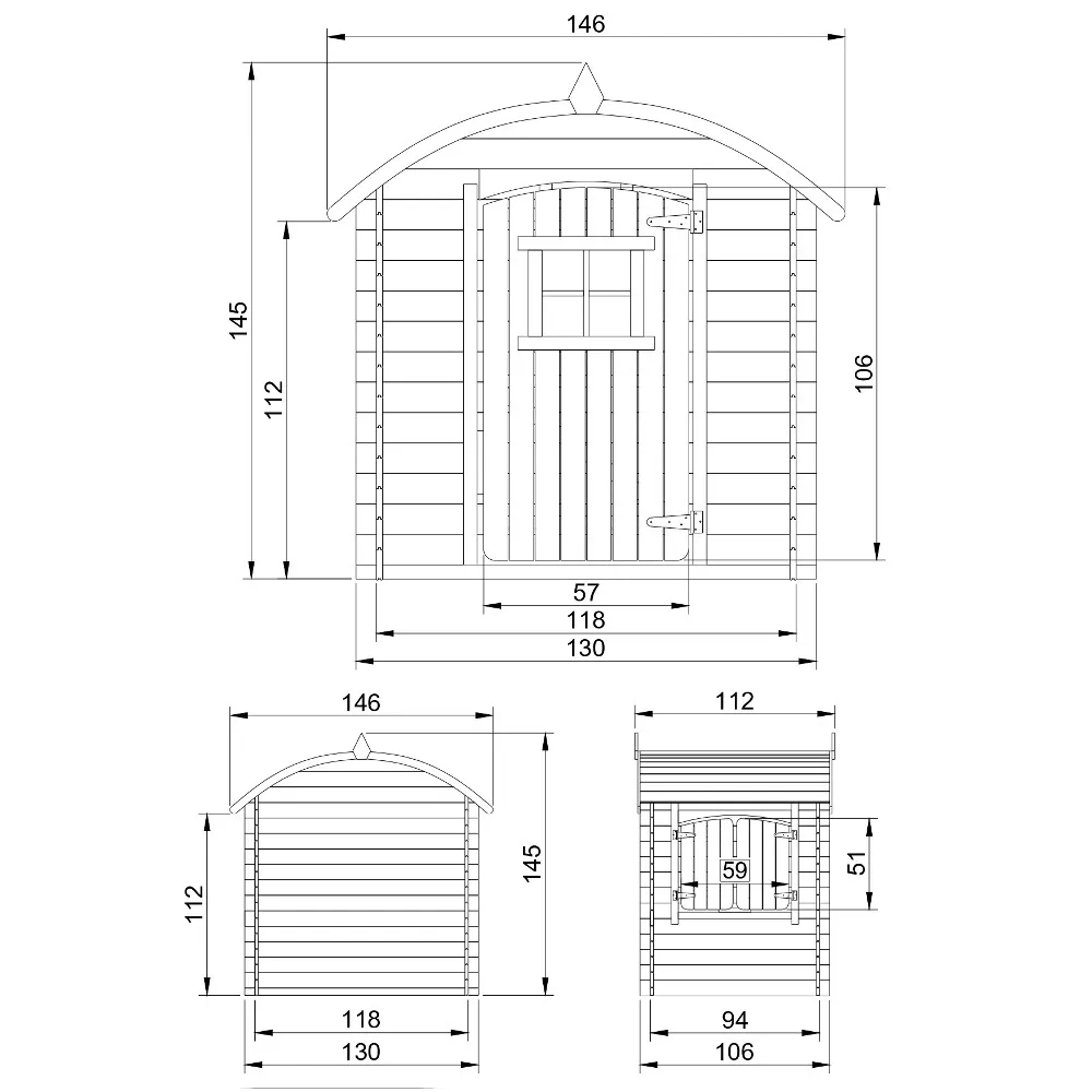 Timbela M505 casetta bambini 130x106 cm con pavimento