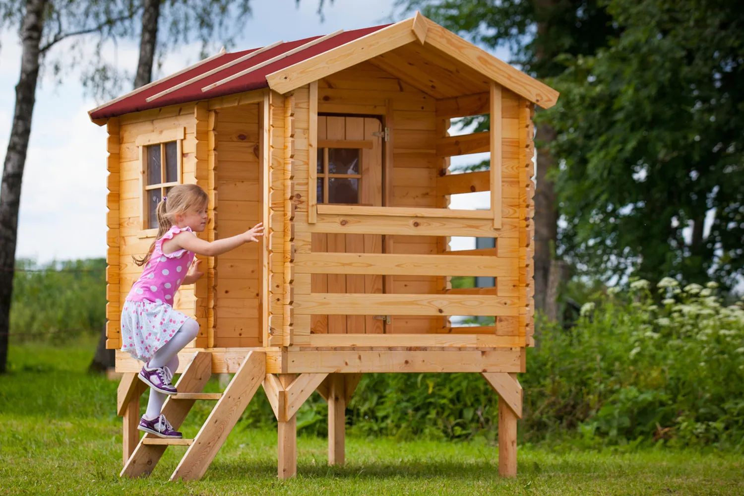 Timbela M501B casetta bambini legno 130x164 certificata