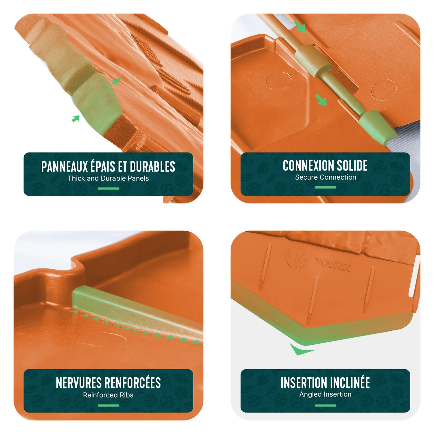 VOUNOT Bordura da Giardino Effetto Pietra 5,35 m Terracotta