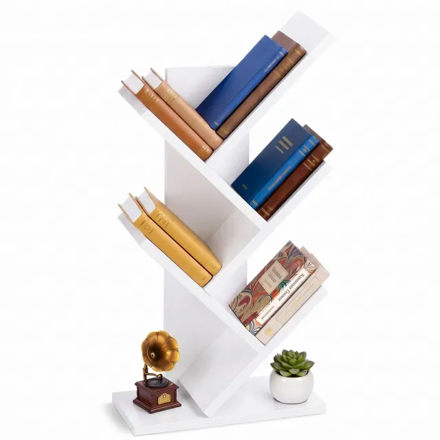 Vounot libreria albero 30x16x60 cm bianca
