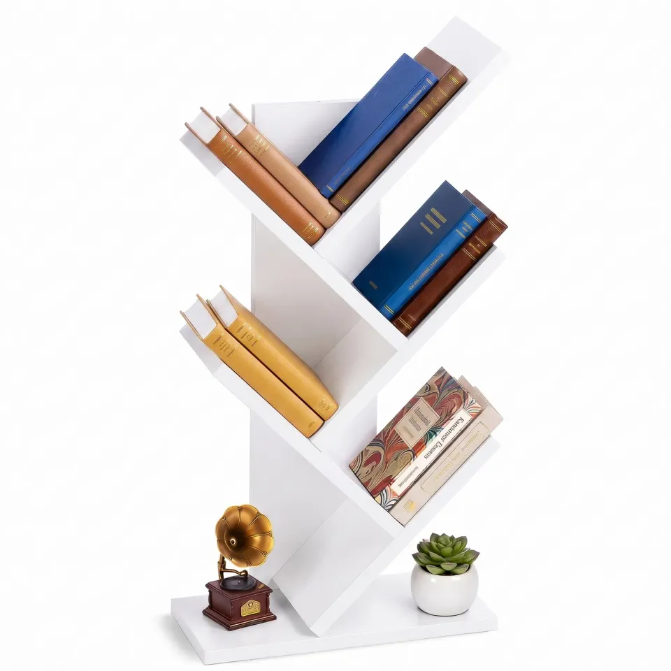 Vounot libreria albero 30x16x60 cm bianca