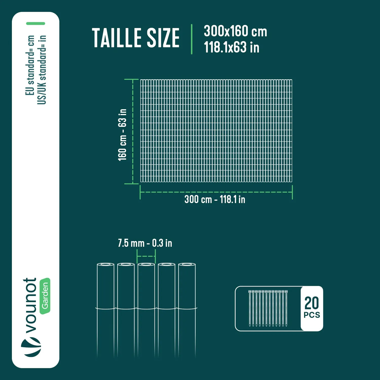VOUNOT Canniccio PVC Antracite 160x300 cm Effetto Vimini