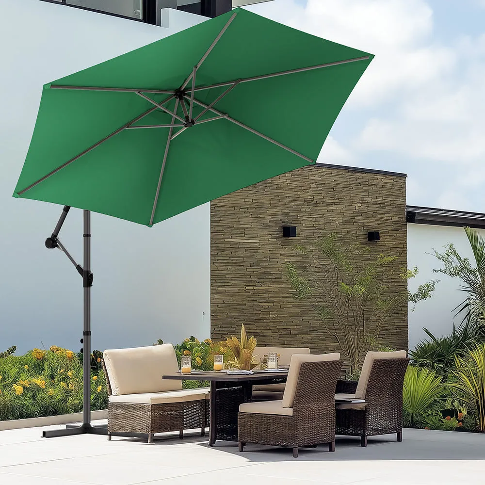 VOUNOT Ombrellone Decentrato 3m Beige Palo Laterale 360°