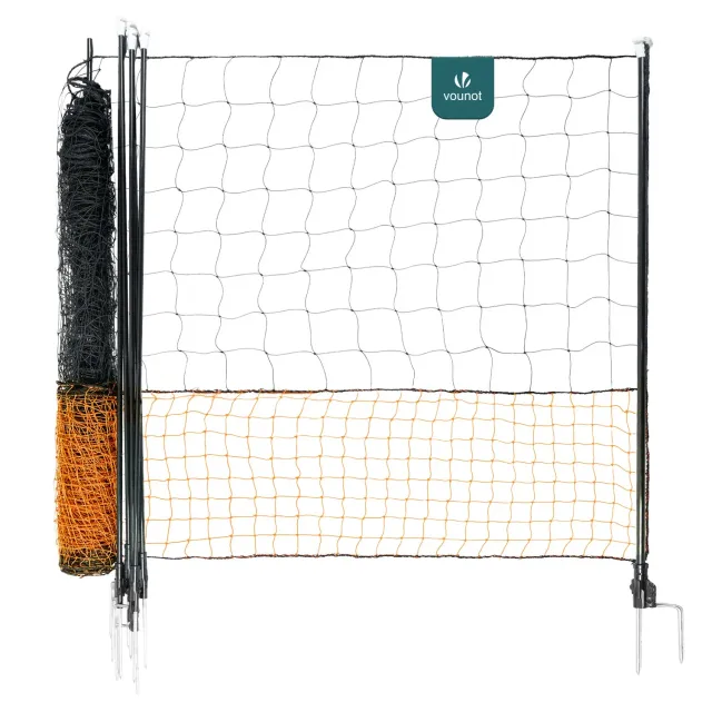 VOUNOT Rete Pollaio 12M Arancione con Picchetti