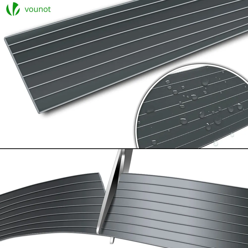 VOUNOT Strisce frangivista PVC 150m 4,7cm grigie 300 clip