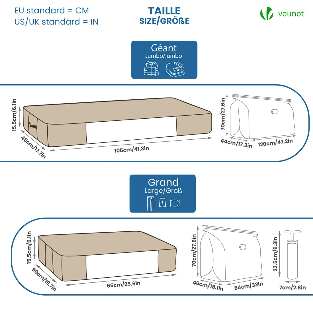 VOUNOT Set 5 Sacchi Sottovuoto Sottoletto con Pompa