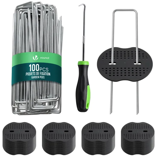 VOUNOT Picchetti a U 150x30 mm set 100 pezzi zincati