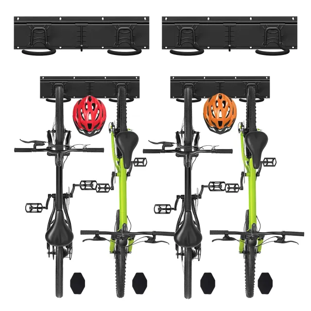 Vounot Supporto Muro Portabici 4 Bici Nero 150 kg