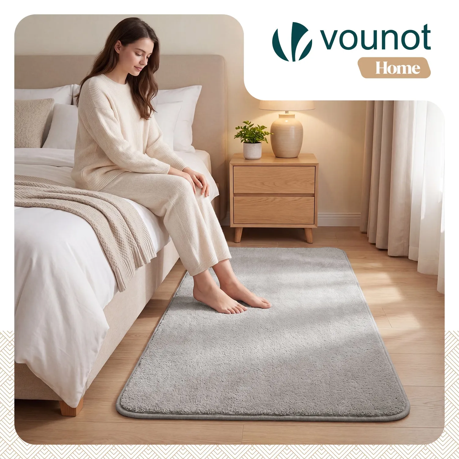 VOUNOT Tappeto Salotto 120x160cm Grigio Pelo Corto Antiscivolo