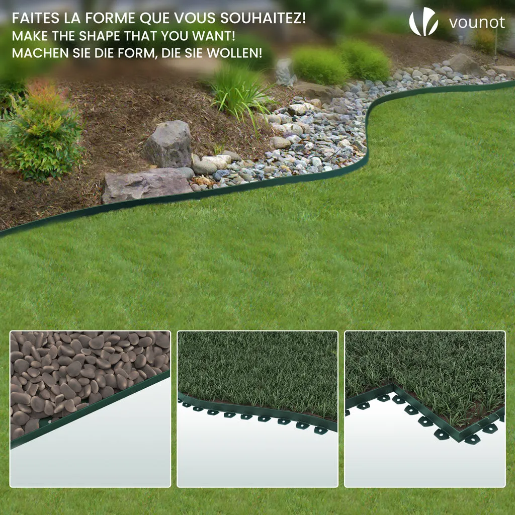 Vounot Bordura Giardino PVC 40 m Verde con Picchetti