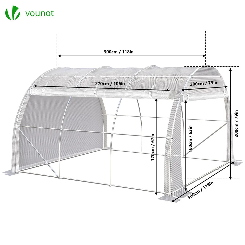 VOUNOT Serra da Giardino Tunnel 9 m² 3x3x2 m Anti-UV