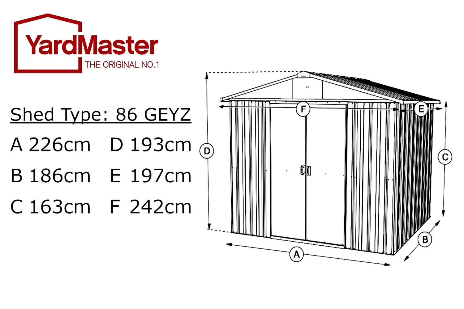Yardmaster Emerald Deluxe Apex 8x6 casetta metallo verde