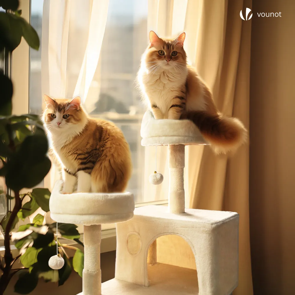 Vounot albero gatto grande 5 livelli 168 cm beige sisal