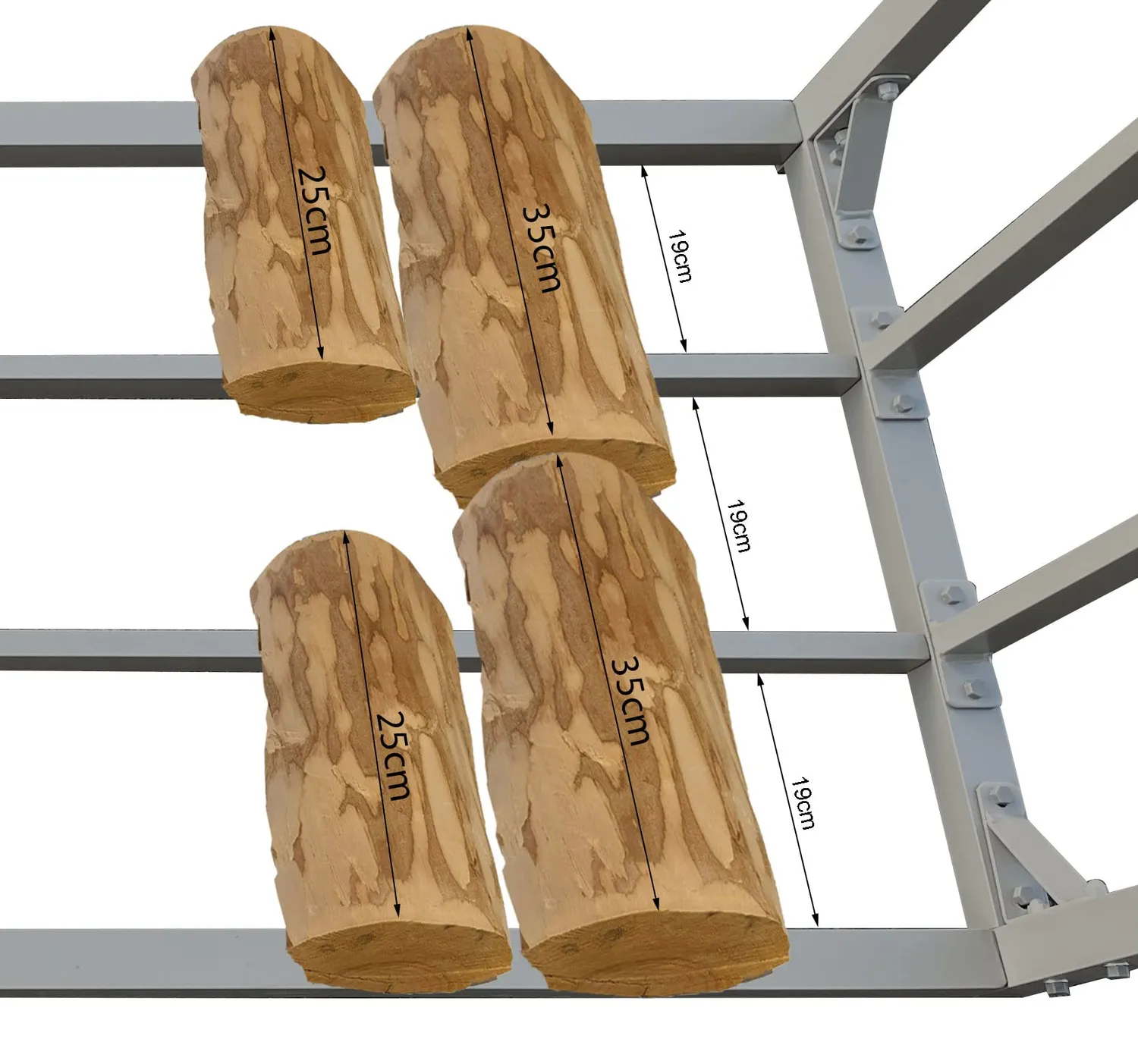 Quick Star scaffale legna alluminio 185x70x185 cm XXL con telo