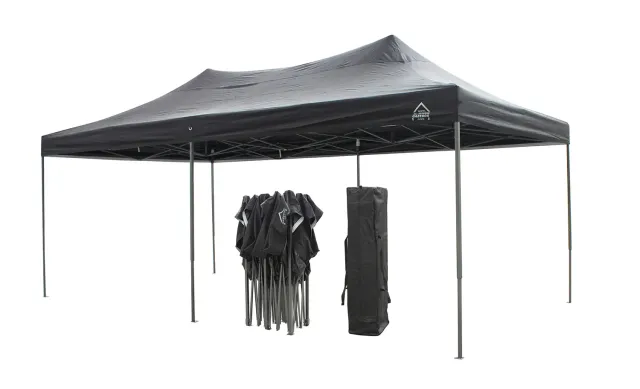 All Seasons Gazebos Robusto 3m x 6m gazebo pieghevole nero impermeabile