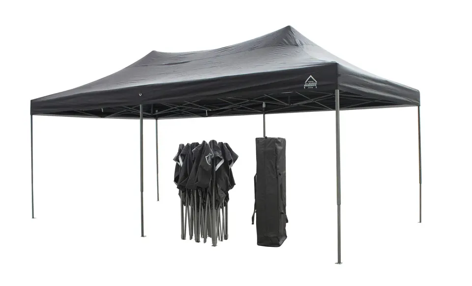 All Seasons Gazebos Robusto 3m x 6m gazebo pieghevole nero impermeabile