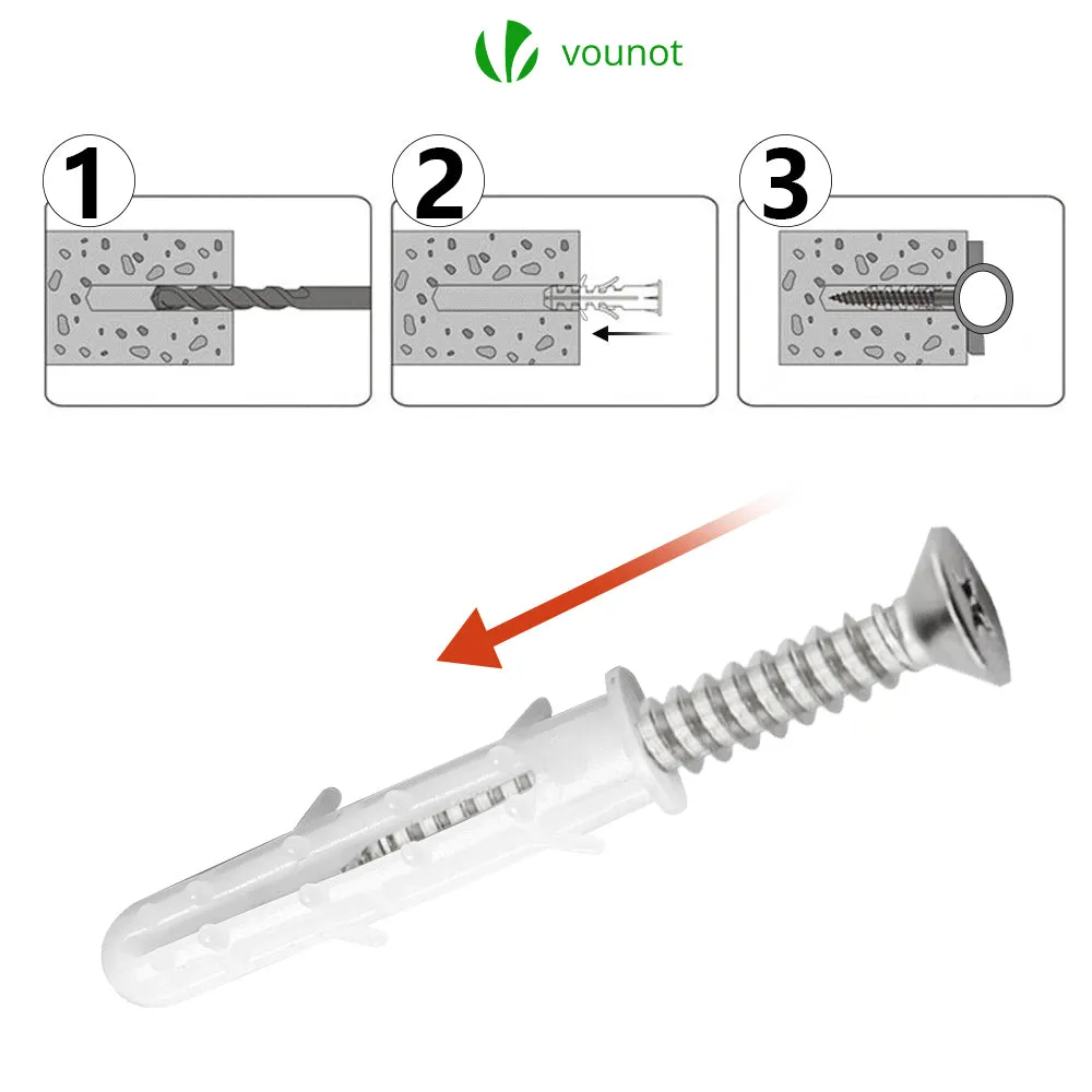 VOUNOT Kit Fissaggio Vela Ombreggiante Inox 24 Pezzi