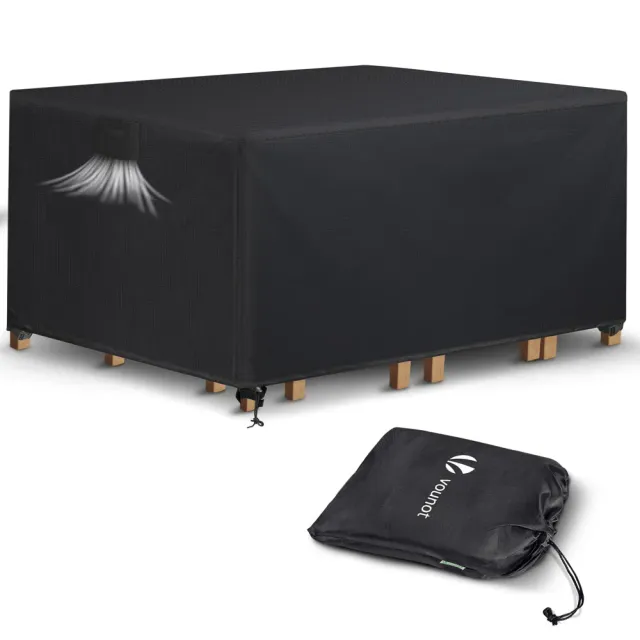 VOUNOT Telo mobili giardino 180x120x73 nero 420D