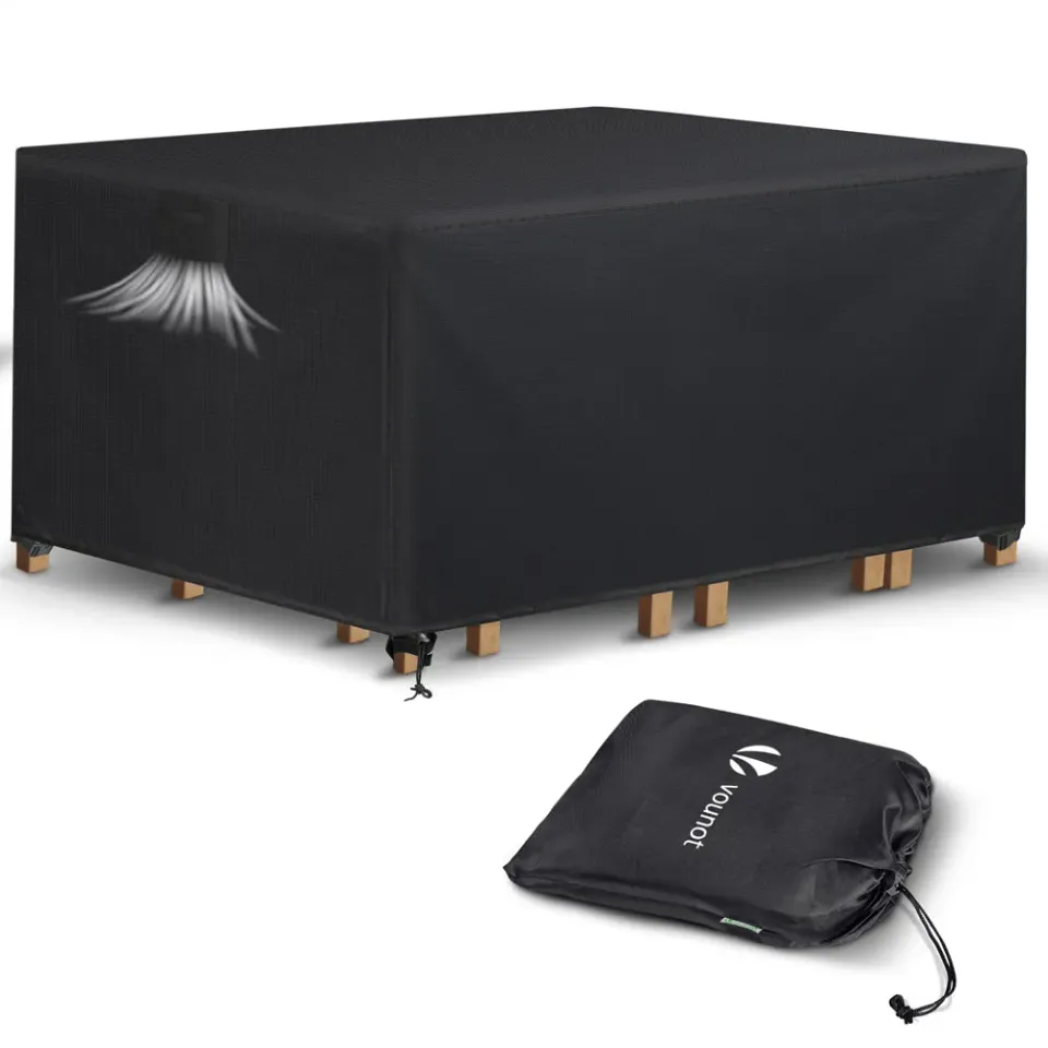 VOUNOT Telo mobili giardino 180x120x73 nero 420D