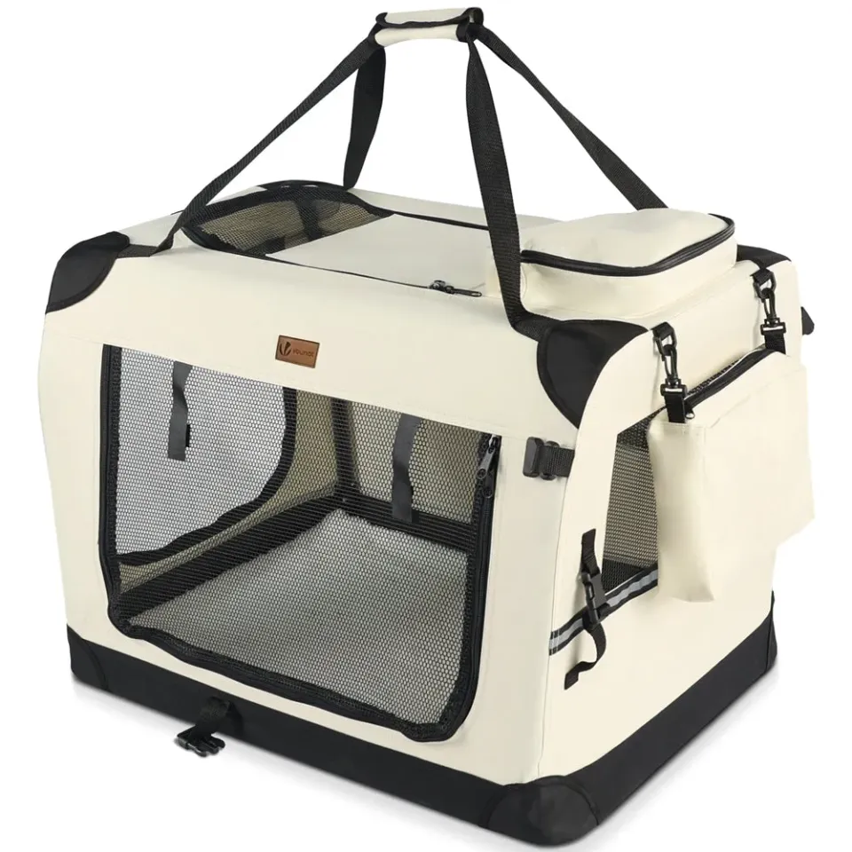 Vounot Trasportino Cane Gatto Pieghevole 82x60x60 Beige