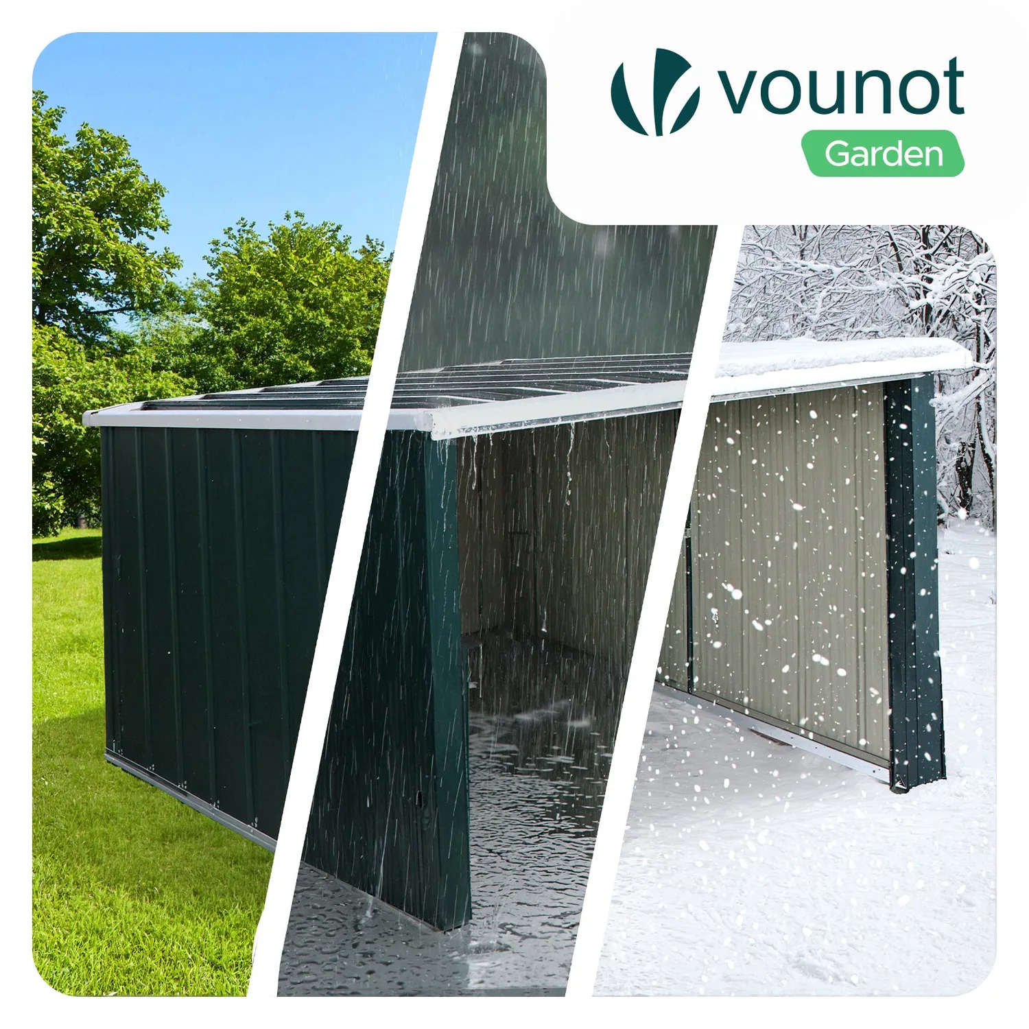 VOUNOT Garage Robot Tagliaerba 78x92x62 cm Verde Metallo