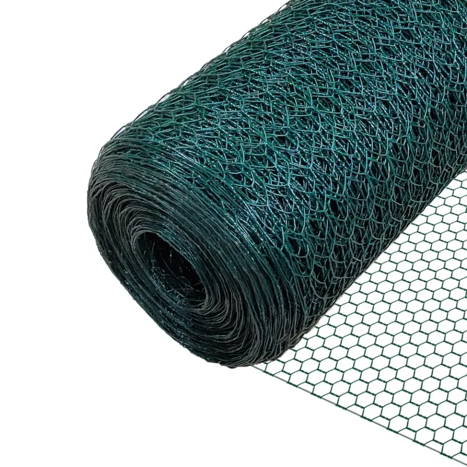 Vounot rete per pollaio 1x50 m verde maglia 13 mm