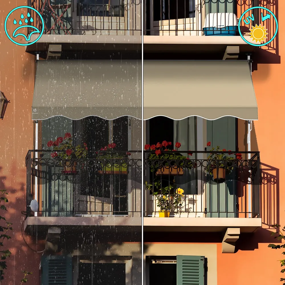 VOUNOT Tenda da Sole Balcone 250 cm Beige Senza Fori