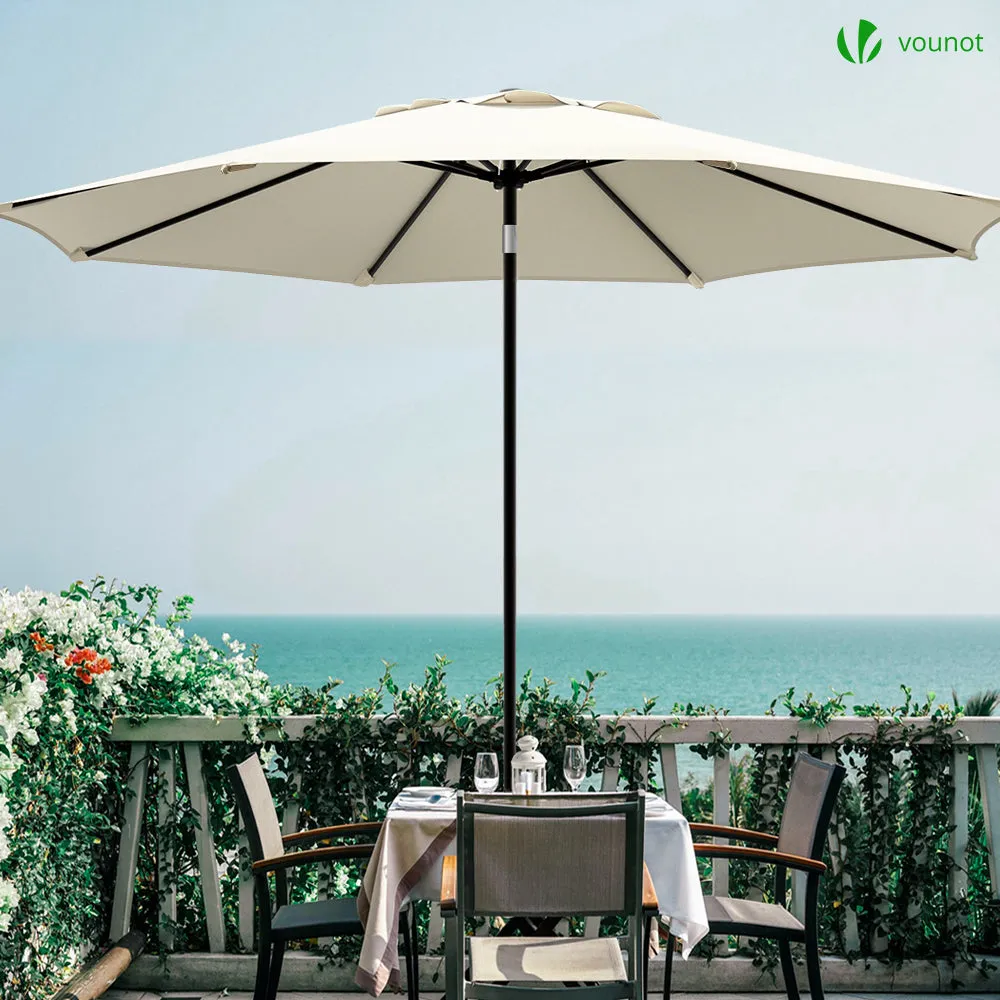 VOUNOT ombrellone inclinabile 2,7 m beige anti UV con custodia